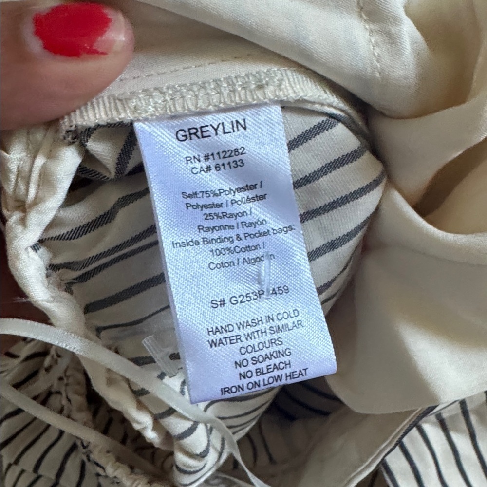 Greylin Stefani Pull Up Trouser Pants Striped Wide Leg High Rise Size M - Picture 8 of 11